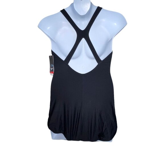 NWT Speedo Powerflex One Piece Swimsuit Womens 6 Ultraback Moderate Cut Black - Picture 6 of 9